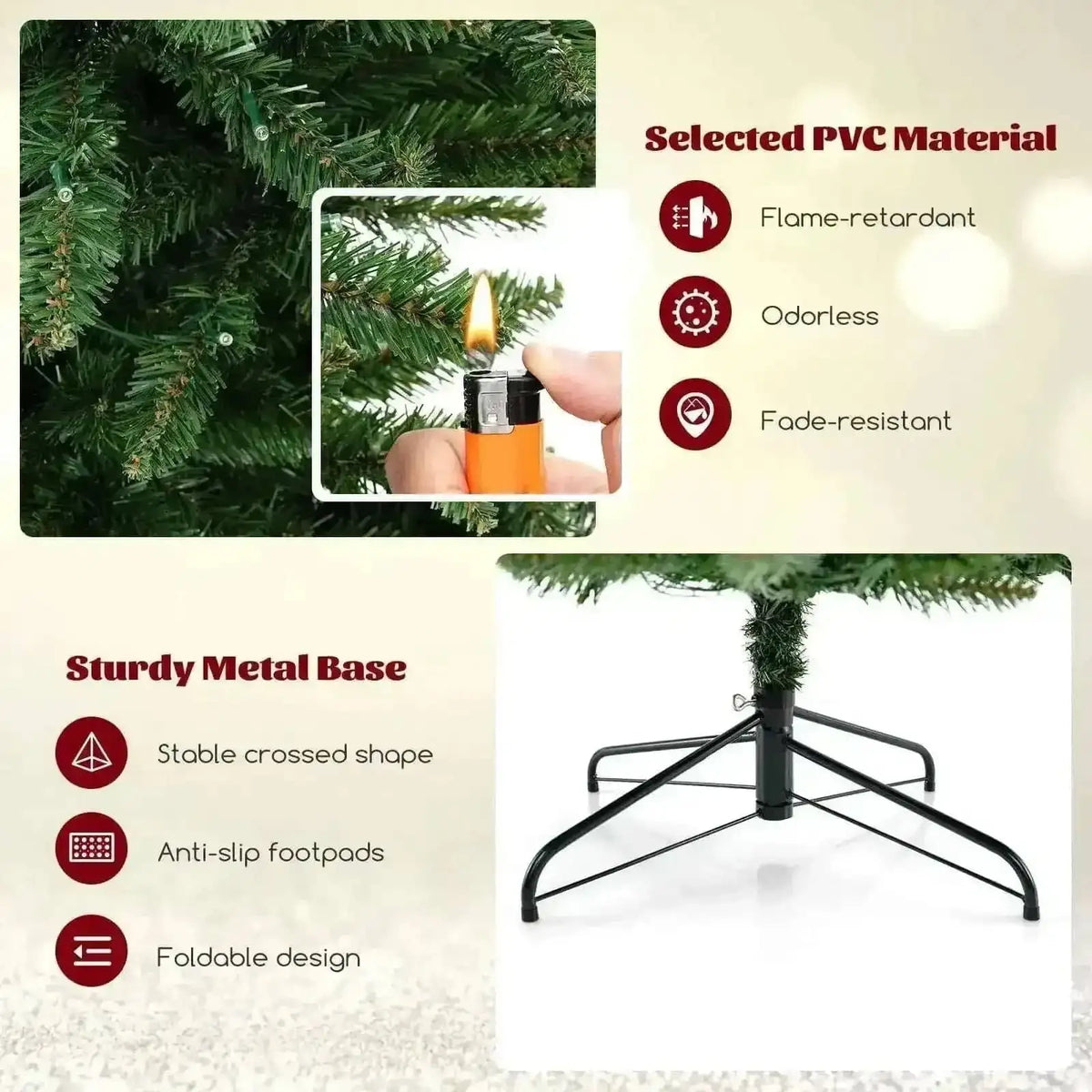 8 FT Corner Artificial Christmas Tree with 1137 Branch Tips and 360 Warm White LED Lights Cartsfy Inc.