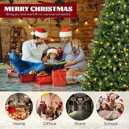8 FT Corner Artificial Christmas Tree with 1137 Branch Tips and 360 Warm White LED Lights Cartsfy Inc.