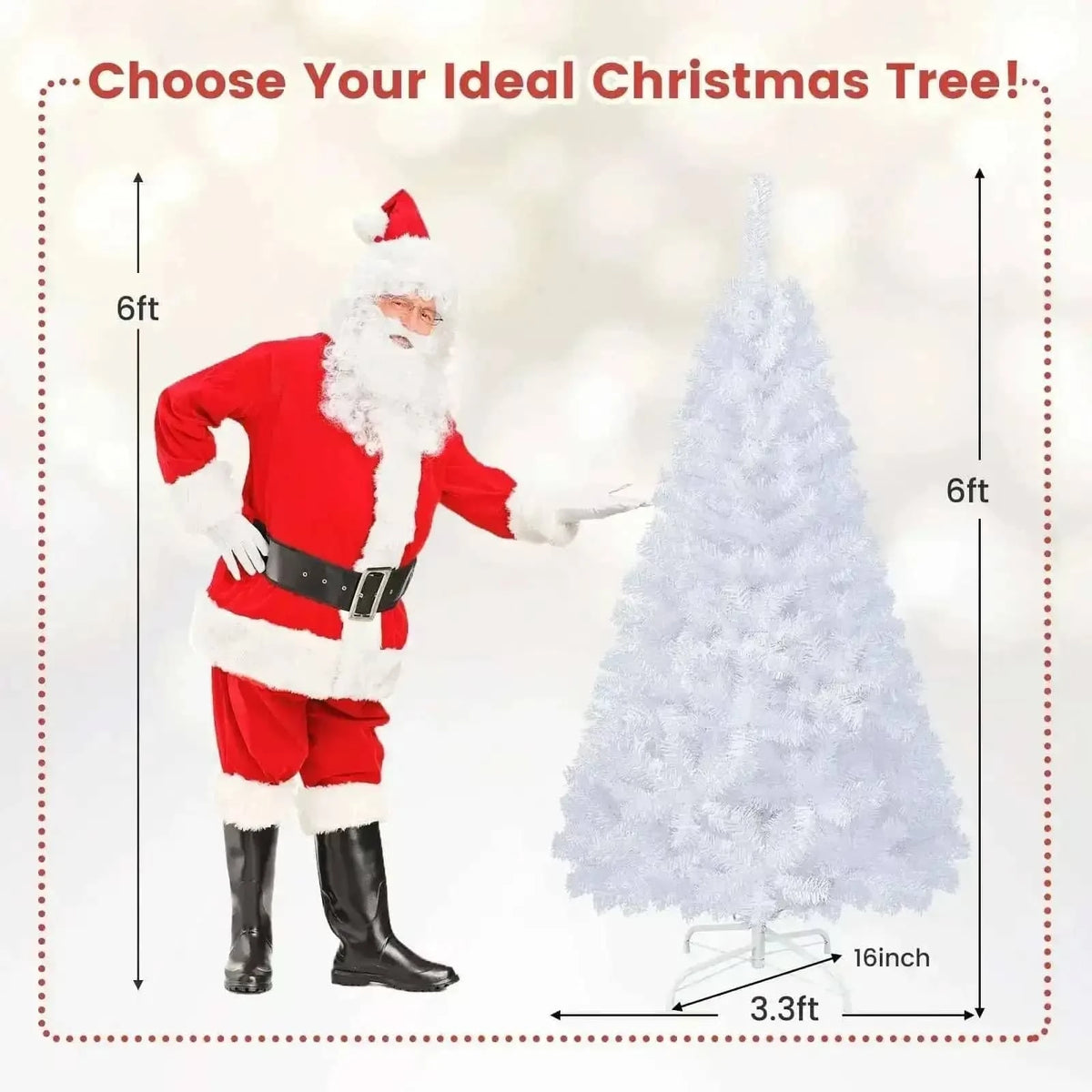8 ft White Artificial PVC Christmas Tree with Stand Cartsfy Inc.