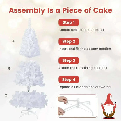 8 ft White Artificial PVC Christmas Tree with Stand Cartsfy Inc.