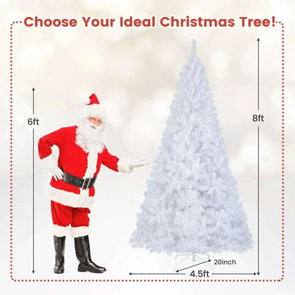 8 ft White Artificial PVC Christmas Tree with Stand Cartsfy Inc.