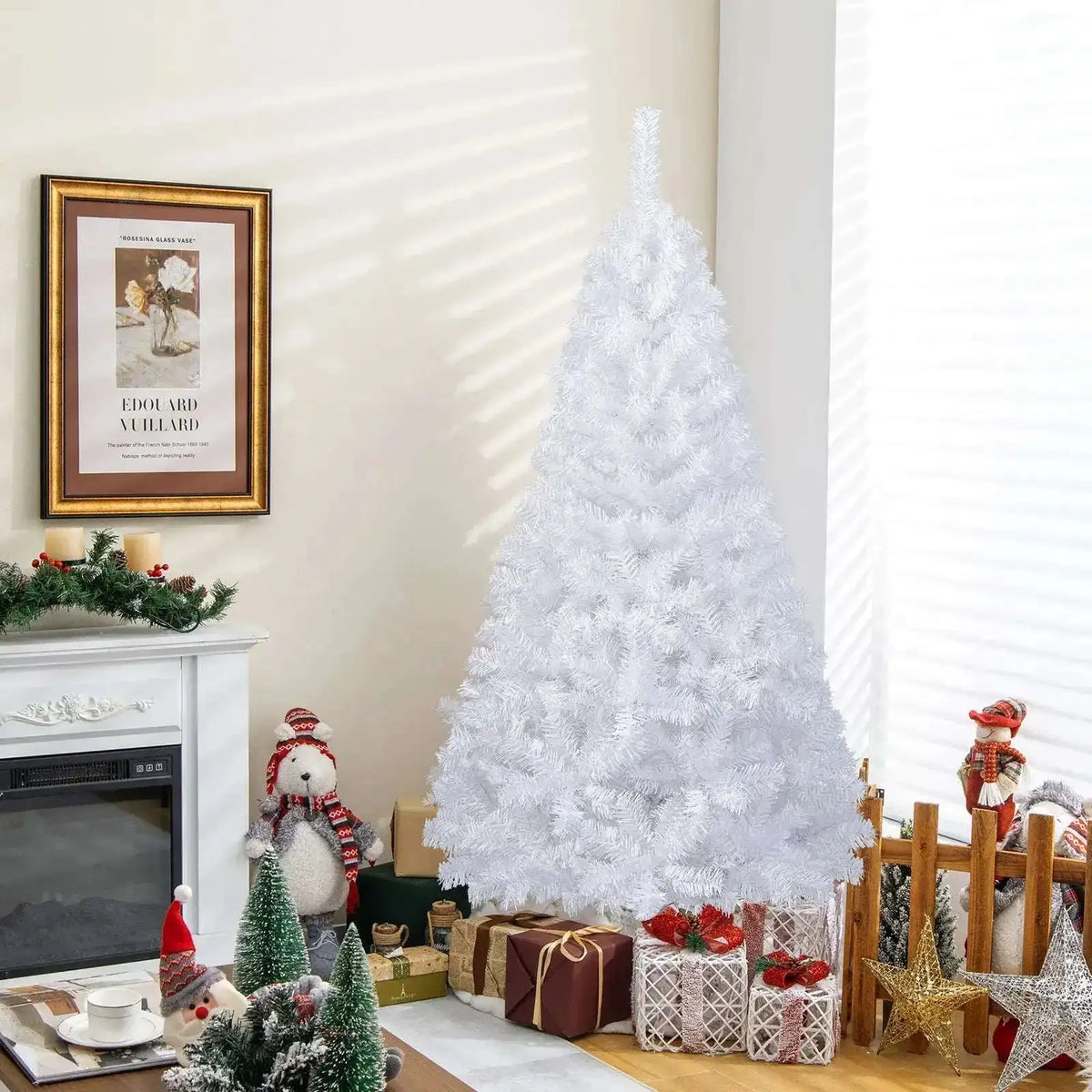 8 ft White Artificial PVC Christmas Tree with Stand Cartsfy Inc.
