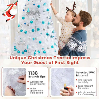 8 ft White Artificial PVC Christmas Tree with Stand Cartsfy Inc.