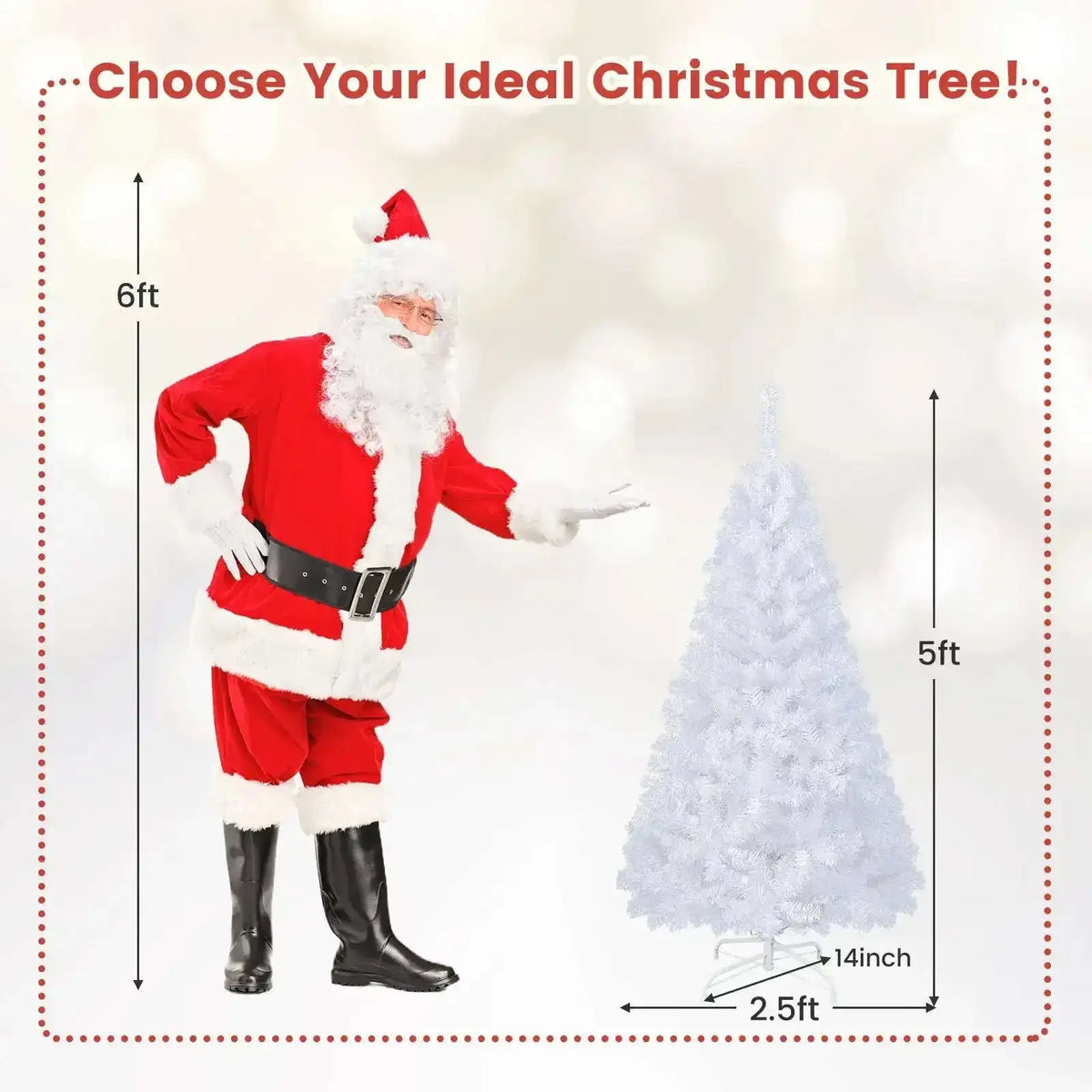 8 ft White Artificial PVC Christmas Tree with Stand Cartsfy Inc.