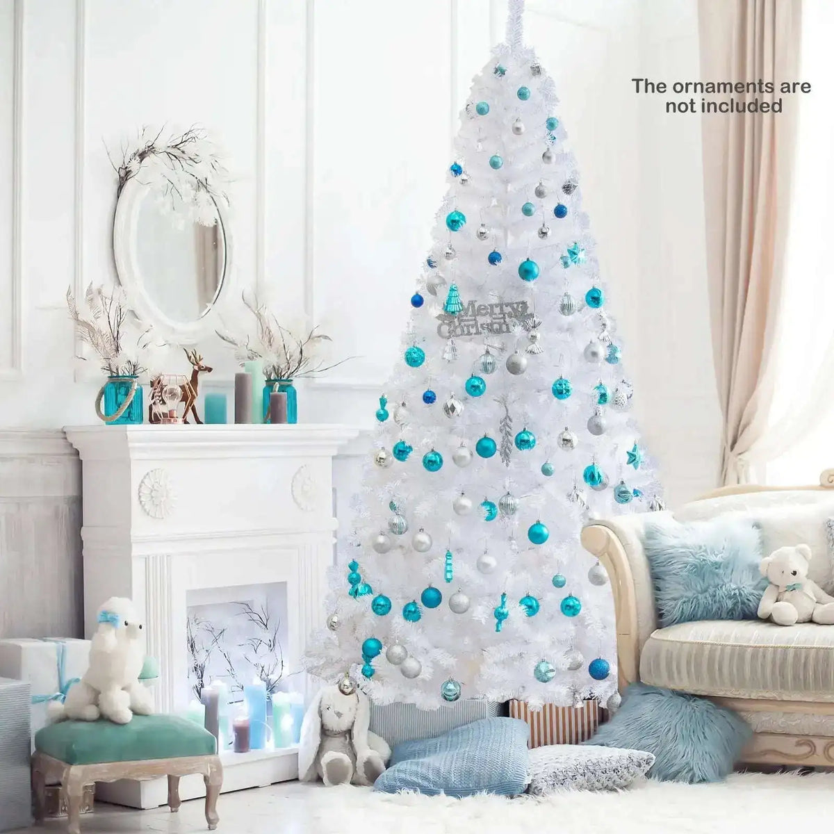 8 ft White Artificial PVC Christmas Tree with Stand Cartsfy Inc.
