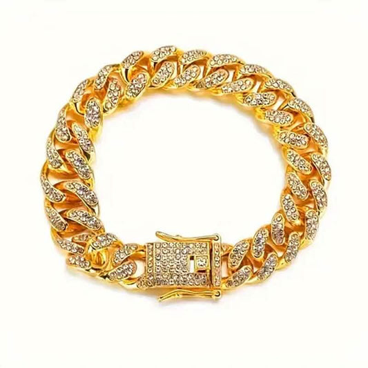 8" Luxurious Rhinestone Cuban Chain Bracelet for Men Cartsfy Inc.