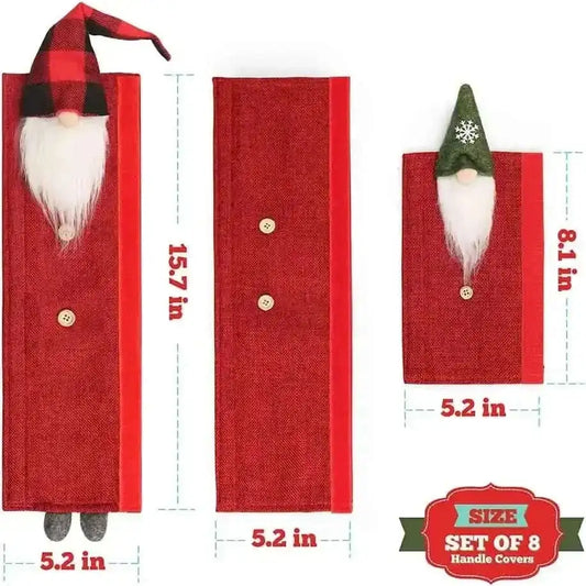 8-Piece: Gnome Christmas Refrigerator Handle Covers Set Cartsfy Inc.