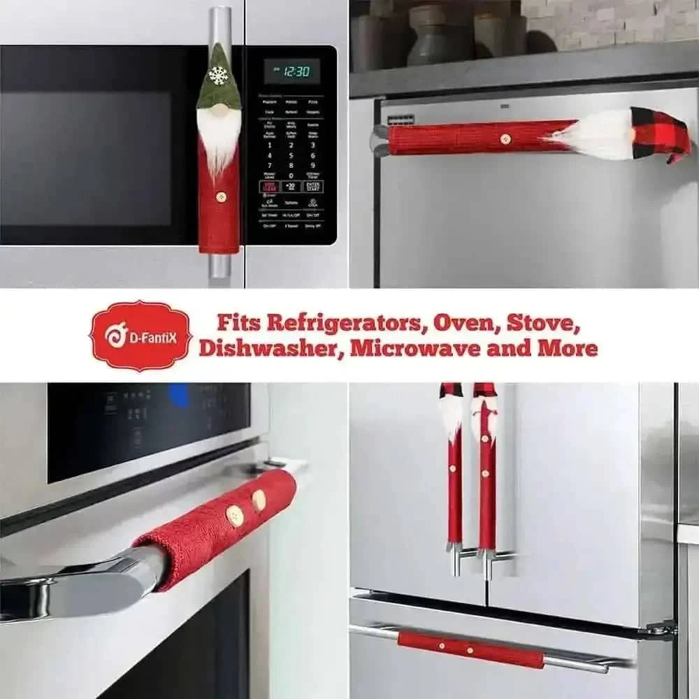 8-Piece: Gnome Christmas Refrigerator Handle Covers Set Cartsfy Inc.