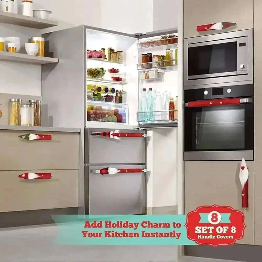 8-Piece: Gnome Christmas Refrigerator Handle Covers Set Cartsfy Inc.