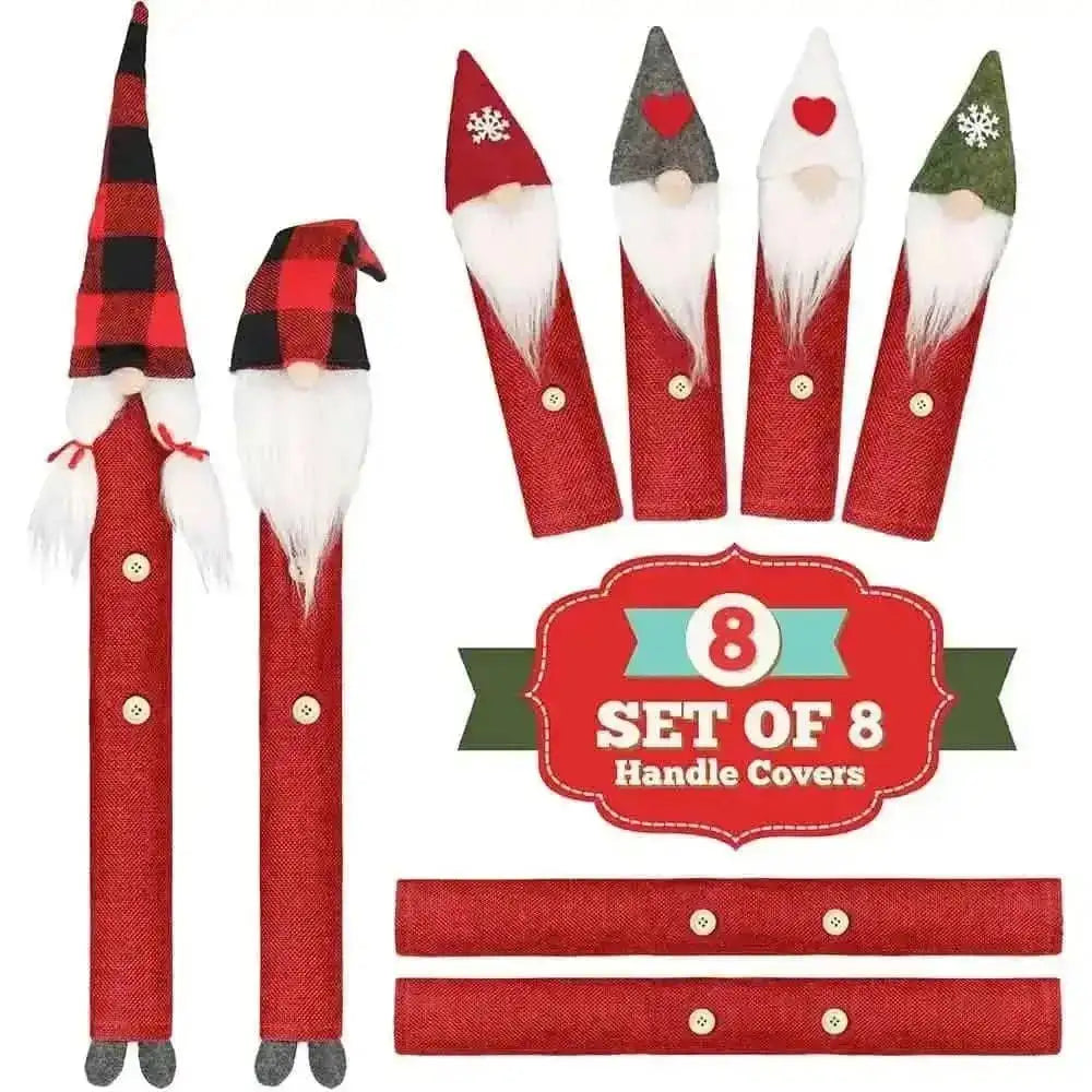 8-Piece: Gnome Christmas Refrigerator Handle Covers Set Cartsfy Inc.