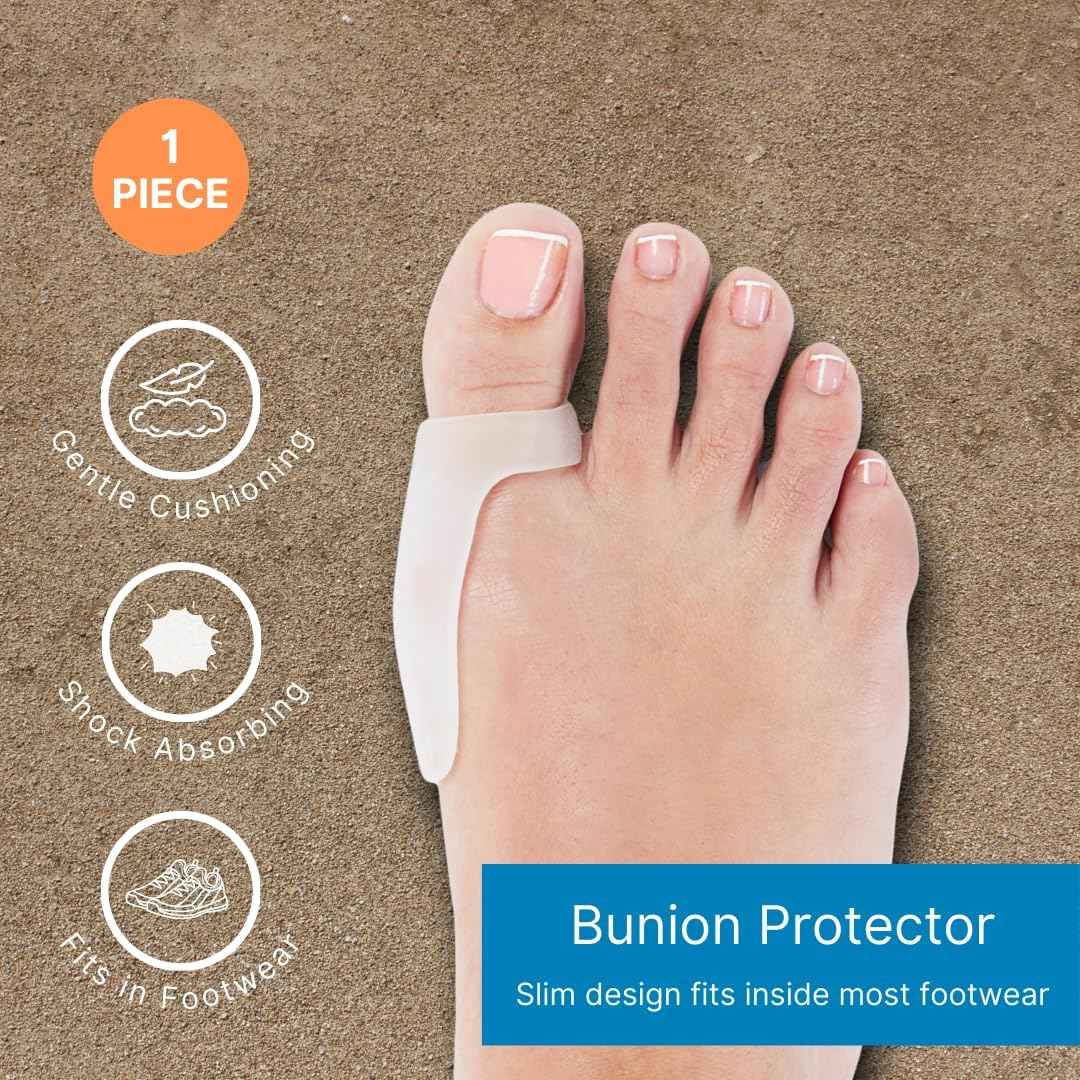 Gel bunion protector for big toe with cushioned pad, 1 piece