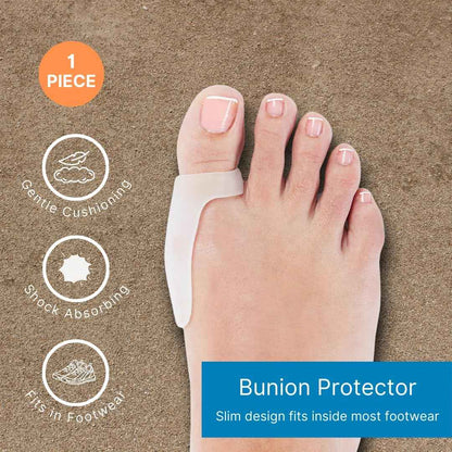 Gel bunion protector for big toe with cushioned pad, 1 piece