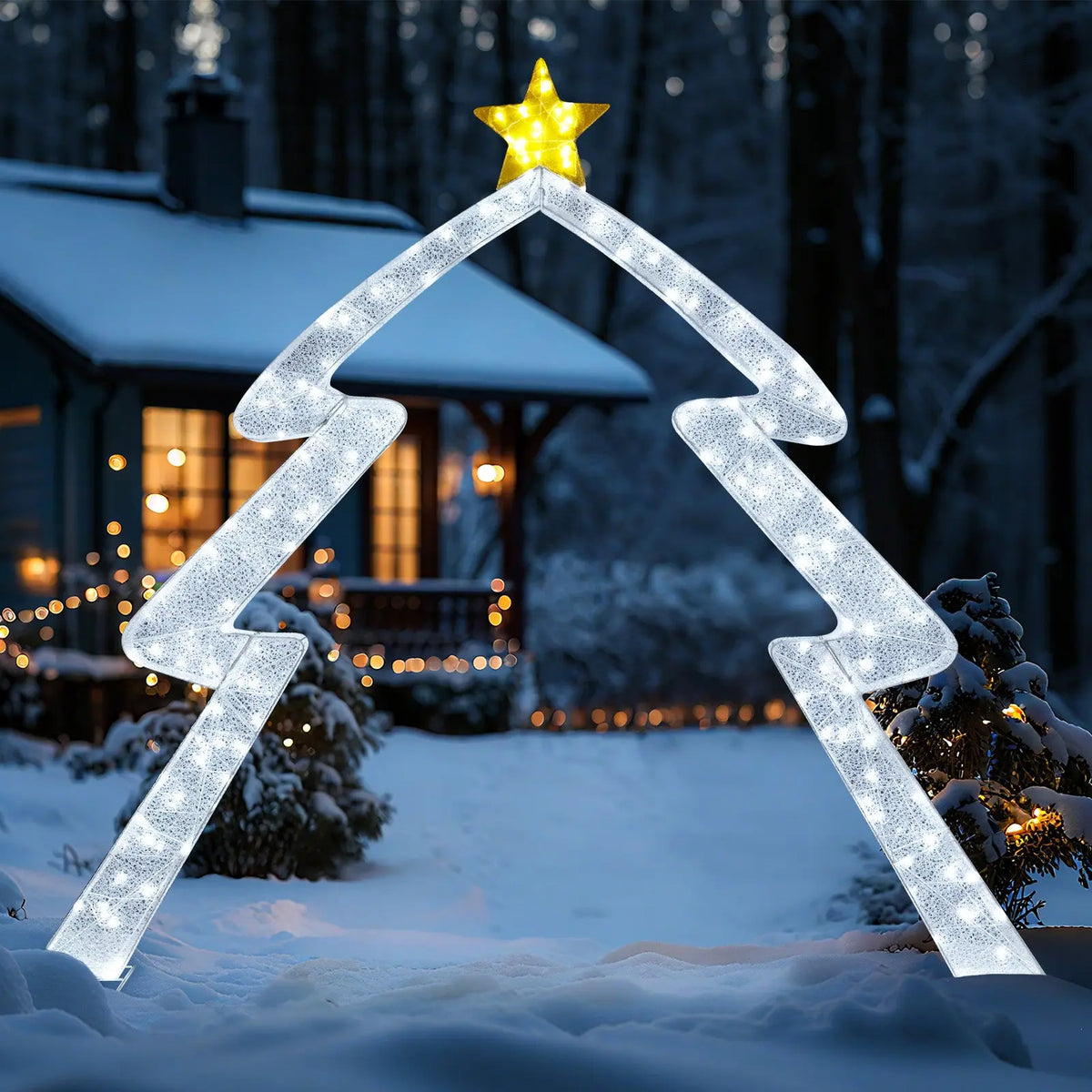 8.8 Feet Christmas Tree-shaped Archway with Top Star