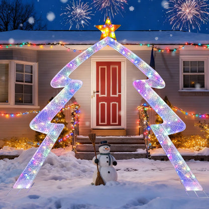 8.8 Feet Christmas Tree-shaped Archway with Top Star