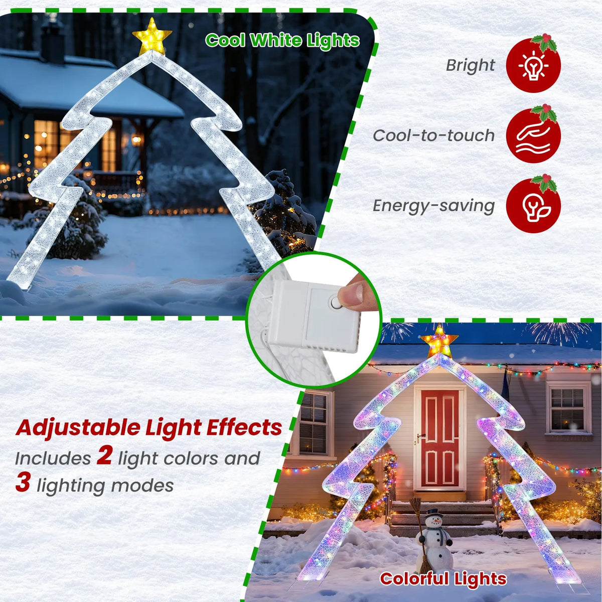 8.8 Feet Christmas Tree-shaped Archway with Top Star