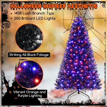 6/7/8 Feet Artificial Christmas Tree with 6 Lighting Modes and Spooky Sounds