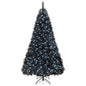 6/7/8 Feet Black Artificial Halloween Christmas Tree with PVC Branch Tips and 210/320/450 Cool White LED Lights