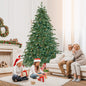 6/7/8 Feet Christmas Tree with Warm White LED Lights and Pine Cones
