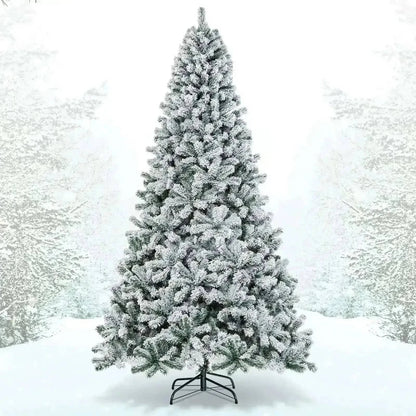 9 Feet Artificial Christmas Tree with Premium Snow Flocked Hinged Cartsfy Inc.
