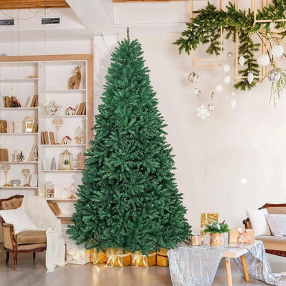 9 Feet Hinged Premium Artificial Christmas Tree with Metal Stand