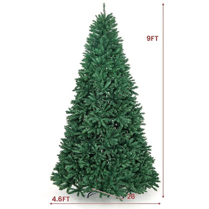 9 Feet Hinged Premium Artificial PVC Christmas Tree with Solid Metal Stand Cartsfy Inc.