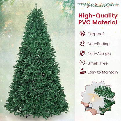 9 Feet Hinged Premium Artificial PVC Christmas Tree with Solid Metal Stand Cartsfy Inc.