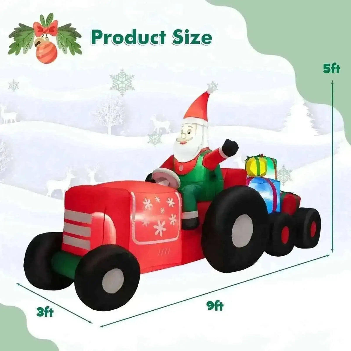9 Feet Long Christmas Inflatables Santa Claus Decoration with Gifts Cartsfy Inc.