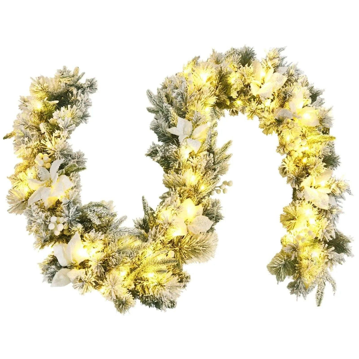 9 Feet Pre-Lit Artificial Christmas Garland with 50 LED Lights Cartsfy Inc.