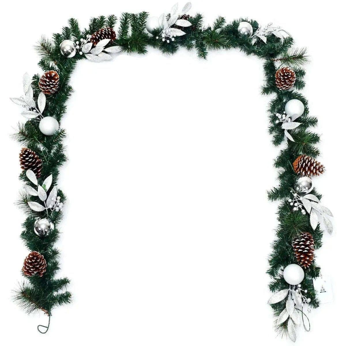 9 Feet Pre-Lit Artificial Christmas Garland with LED Lights Cartsfy Inc.
