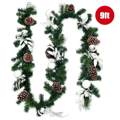 9 Feet Pre-Lit Artificial Christmas Garland with LED Lights Cartsfy Inc.