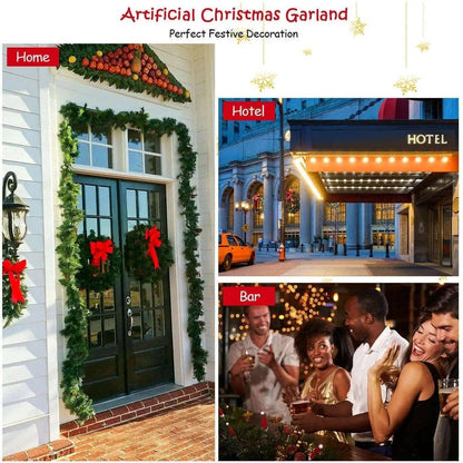 9 Feet Pre-Lit Artificial Christmas Garland with LED Lights Cartsfy Inc.