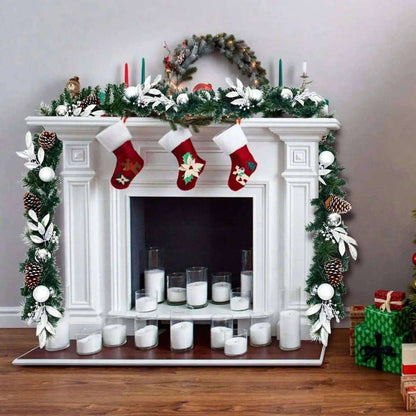 9 Feet Pre-Lit Outdoor Christmas Garland with LED Lights