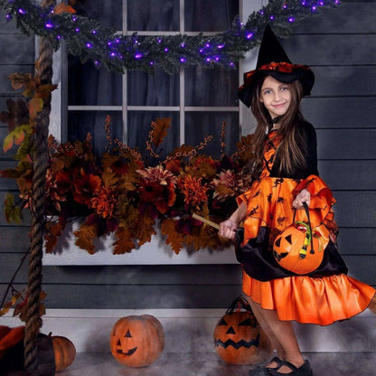 9 Feet Pre-lit Christmas Halloween Garland with 50 Purple LED Lights Cartsfy Inc.