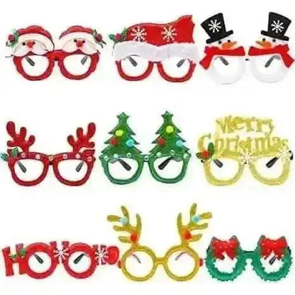 9-Pieces: Christmas Glitter Party Glasses Frame Cartsfy Inc.