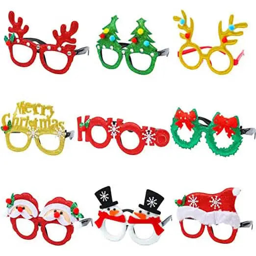 9-Pieces: Christmas Glitter Party Glasses Frame DailySale Default Title Default Title-