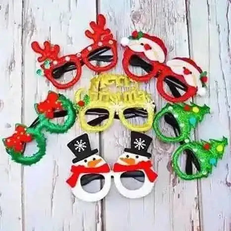 9-Pieces: Christmas Glitter Party Glasses Frame Cartsfy Inc.