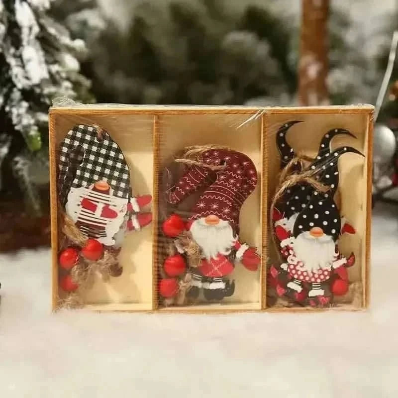 9-Pieces: Festive Christmas Wooden Hanging Box Cartsfy Inc.