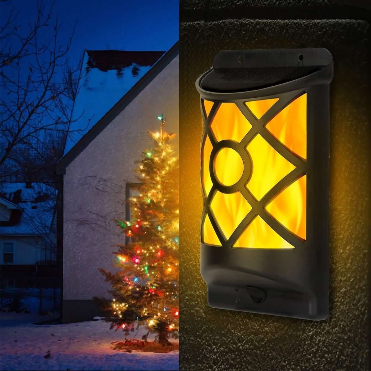 96 LEDs Waterproof Flame Solar Lights Outdoor Cartsfy Inc.