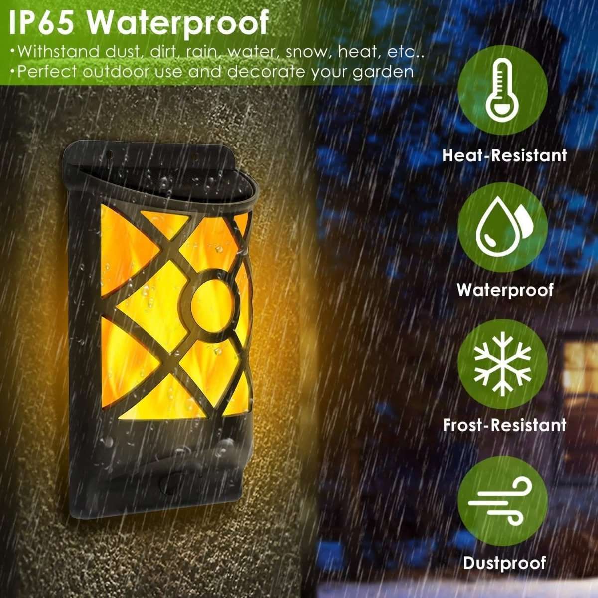 96 LEDs Waterproof Flame Solar Lights Outdoor Cartsfy Inc.