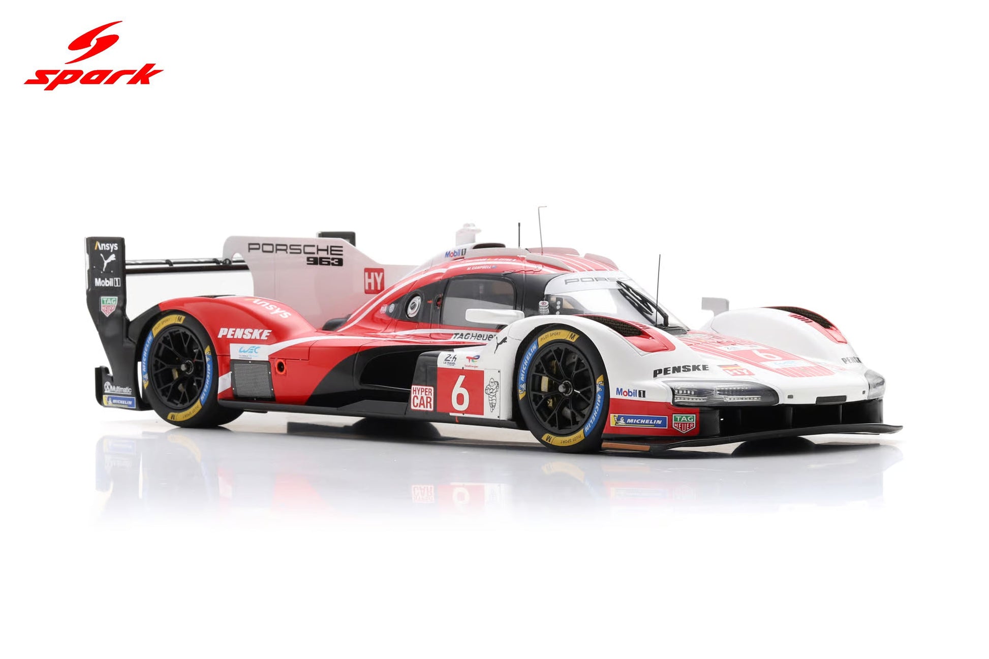 Spark Model Porsche 963 #6 Penske IMSA 2nd Le Mans 24hrs 2025 1:18 WITH DISPLAY