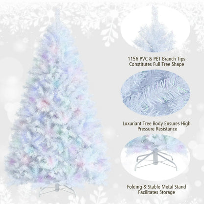 8 Feet Artificial Christmas Tree with 1636 Iridescent Branch Tips