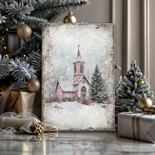 Vintage Church Christmas Wall Art Tailored Canvases 18x12 inch Medium Premium Gallery Wrapped 24x16 inch Large Premium Gallery Wrapped 36x24 inch Extra Large Premium Gallery Wrapped 18x12 inch Medium Premium Gallery Wrapped-24x16 inch Large Premium Gallery Wrapped-36x24 inch Extra Large Premium Gallery Wrapped-