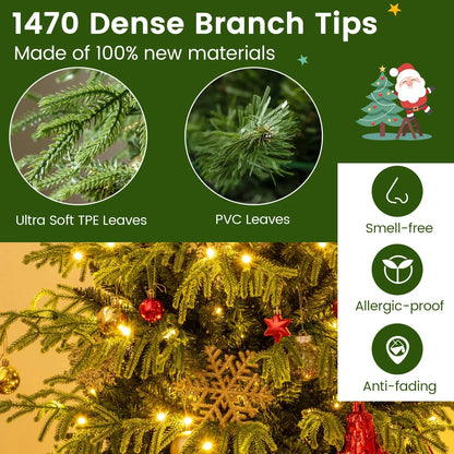 Artificial Christmas Tree with LED Lights and PVC Mixed Branch Tips