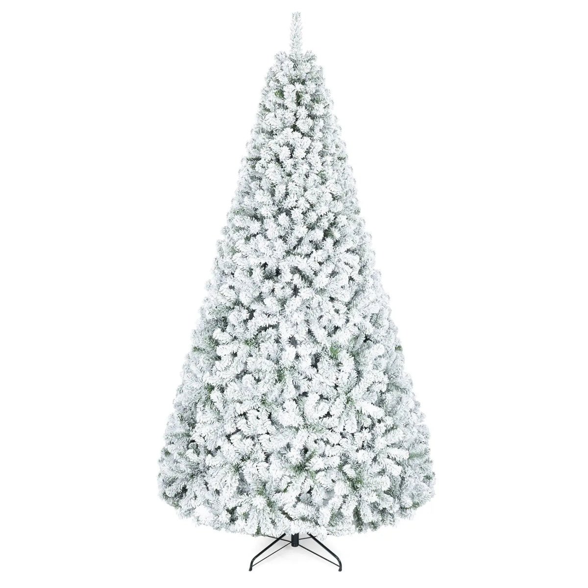 Snow-Flocked Artificial Christmas Tree 9 ft with Metal Stand