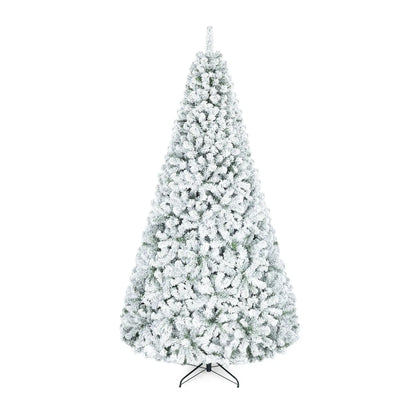 Snow-Flocked Artificial Christmas Tree 9 ft with Metal Stand