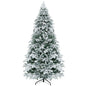 4.5/6/7 Feet Flocked Christmas Tree with Warm White LED Lights