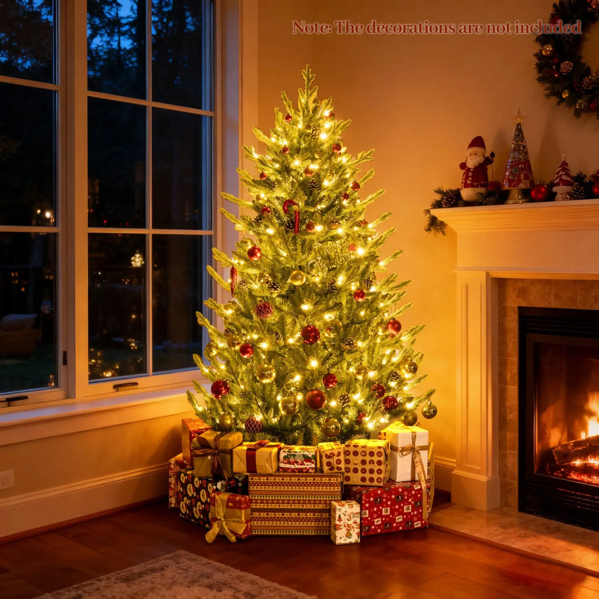 Pre-Lit Artificial Christmas Tree with Multicolored LED Lights-M