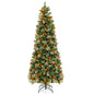 5/7.5/9 FT Pre-Lit Artificial Christmas Tree with 453/1096/1416 PVC and Pine Needles