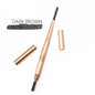 Dark brown eyebrow pencil with brush tip and open cap