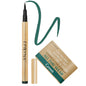 Liquid eyeliner pen in deep green with product card, waterproof smudge-proof